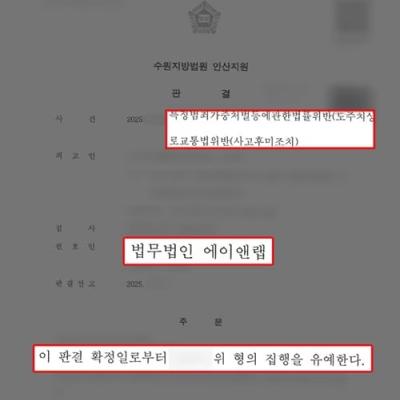 음주운전 및 특가법 위반(도주치상) 혐의, 집행유예 판결 이끌어내